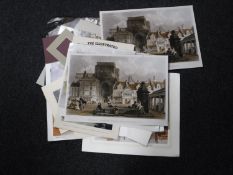 A large quantity of unframed prints - local interest,
