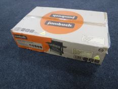 A boxed Jumbuck Urban 4 Burner flat topped gas barbecue