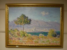 An Artagraph Edition : Coastal village, framed.