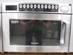 A Samsung stainless steel 1850W catering microwave
