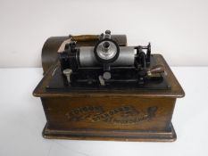 An oak cased Edison phonograph
