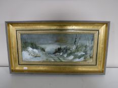 A gilt framed oil on board,