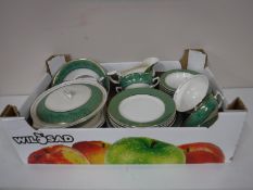 A box containing a Crownford Burslem dinner service