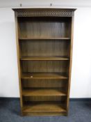 A set of oak open bookshelves CONDITION REPORT: 184cm high by 93cm wide by 35cm