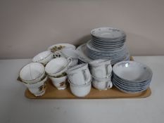 A tray containing a West German tea and dinner service,