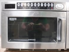 A Samsung stainless steel 1850W catering microwave