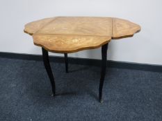 A French inlaid flap-sided occasional table