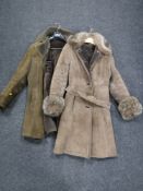 Two sheepskin coats,