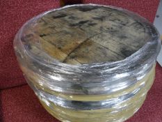 Eight oak barrel lids