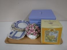 A tray containing six boxed Wedgwood calendar plates,