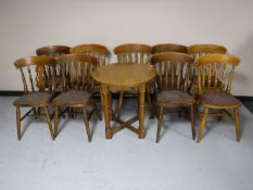A circular pub table,
