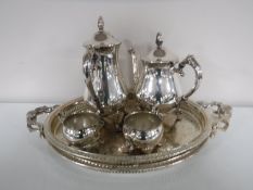 A four piece plated tea service,