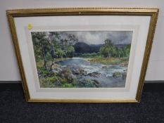 Benjamin John Ottewell (1847-1937), study of a flowing river, watercolour,