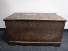 An antique pine blanket chest