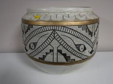 A contemporary cream and gilt planter