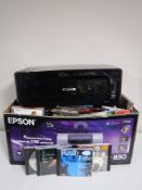 A box containing assorted CD's, Jimi Hendrix, Blues, etc,