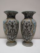 A pair of Doulton Lambeth Silicon ware vases,