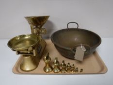 A tray containing a set of Mordue Brothers scales,