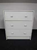 A painted three drawer chest