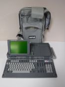 An Amstrad PPC640 portable personal computer in carry bag