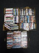 Three boxes of assorted DVDs