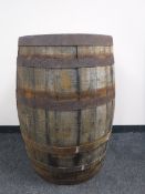A coopered oak barrel