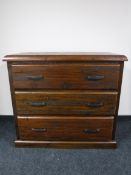 A plantation pine three drawer chest