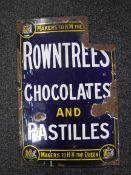 An early twentieth century Rowntrees chocolate and pastilles enamelled sign