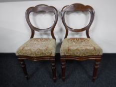 A pair of Victorian mahogany dining chairs