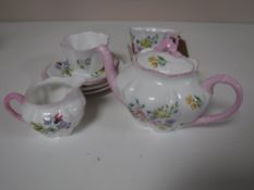 A nine piece Shelley Wild Flowers tea for two CONDITION REPORT: Some surface wear