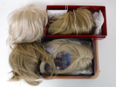 Four wigs, including a boxed Rene of Paris, a boxed Koko wig,