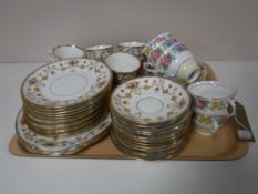 A tray of part Colclough bone china tea service together with an early 20th century tea service