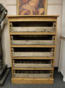 A pine vegetable chest,