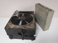 An early twentieth century table top record player