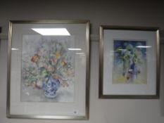 Two gilt framed watercolour still life paintings by Penny Ward