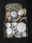 Two boxes containing a Thomas dinner service, meat plates, assorted china,