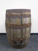 A coopered oak barrel
