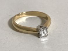 A good quality 18ct gold Millennium-cut diamond solitaire ring