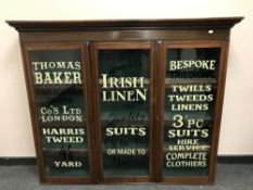 A Victorian and later triple door glazed display cabinet 