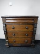 A Victorian mahogany four drawer chest