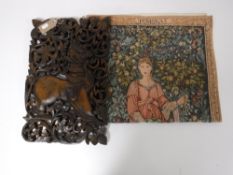 A carved Chinese hardwood wall plaque,