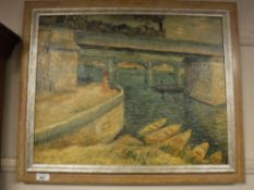 An Artagraph edition : Boats by a bridge