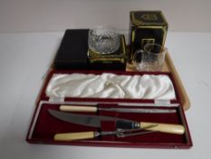 A boxed Edinburgh Crystal jug, a boxed Edinburgh Crystal bowl,