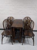 An oak gate leg table,
