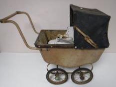 A mid 20th century doll's pram