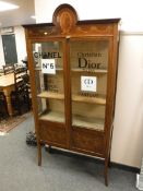 A Victorian and later inlaid mahogany display cabinet 'Chanel No.