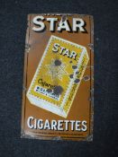An early twentieth century Star Cigarettes enamelled sign