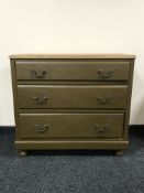 A 20th century painted pine three drawer chest