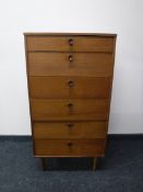 A mid 20th century teak Avalon six drawer chest