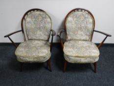 A pair of Ercol armchairs